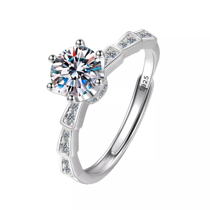 1 Carat Moissanite 925 Sterling Silver Ring - cas7m