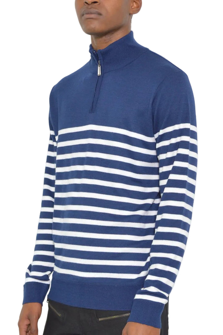 QUARTER ZIP STRIPE POLLUVER - cas7m
