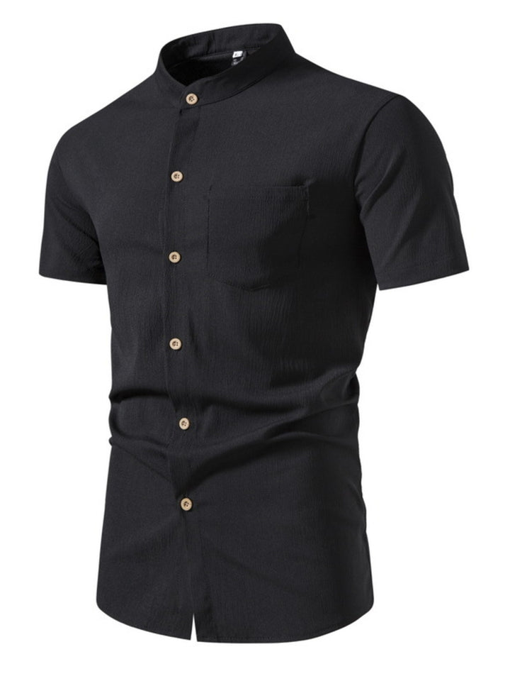 Men's Plus Size Button Up Short Sleeve Shirt - cas7m