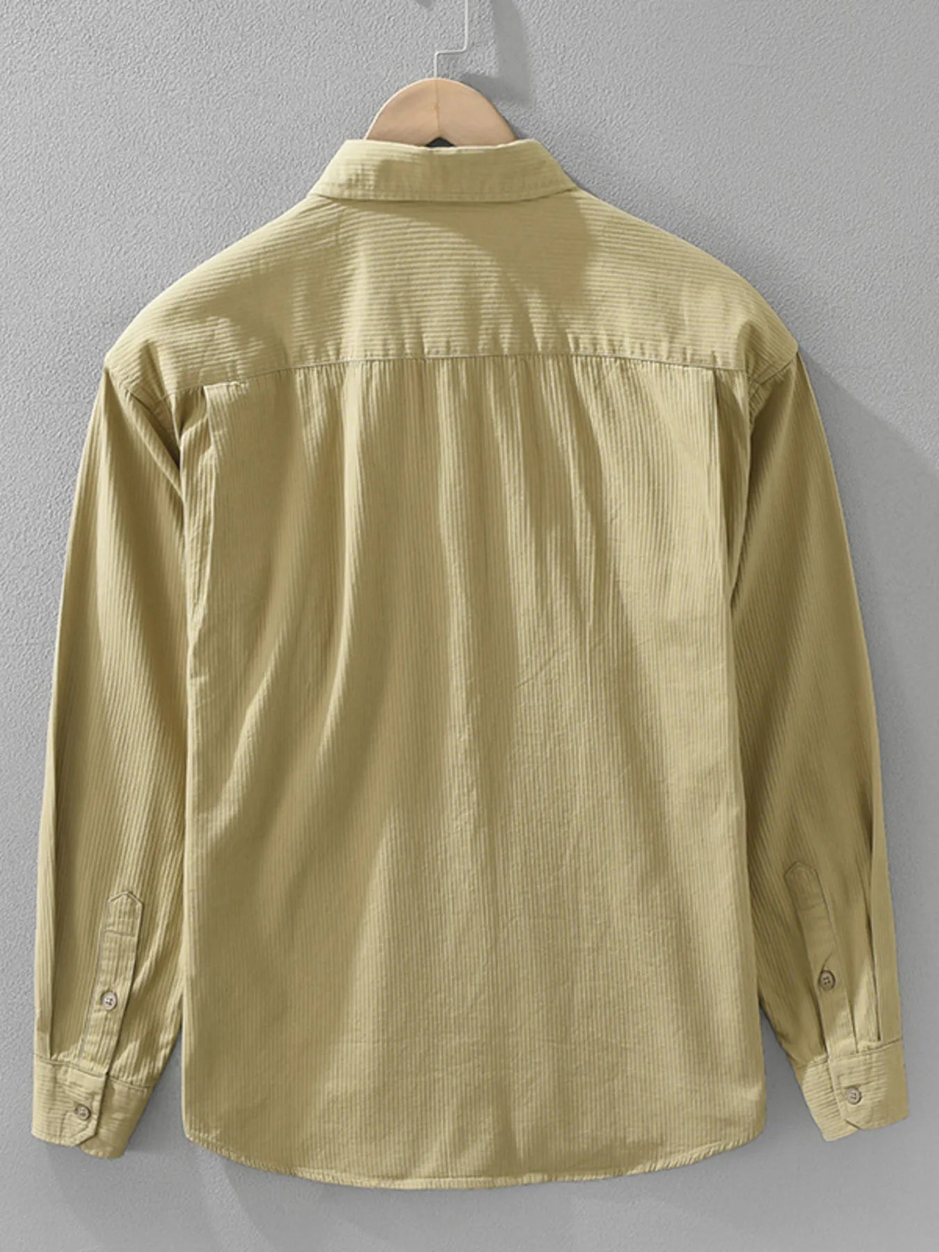 Men's Plus Size Button Up Long Sleeve Shirt - cas7m