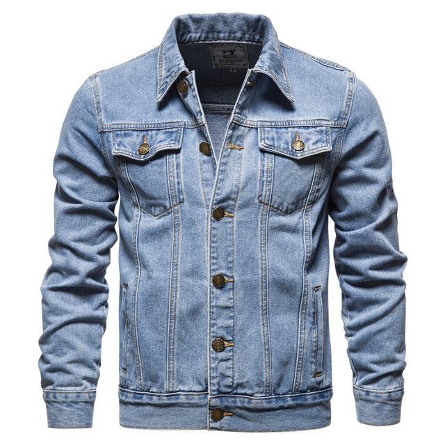 Jacket Men Casual Blue Lapel Jeans Jackets Qualit - cas7m