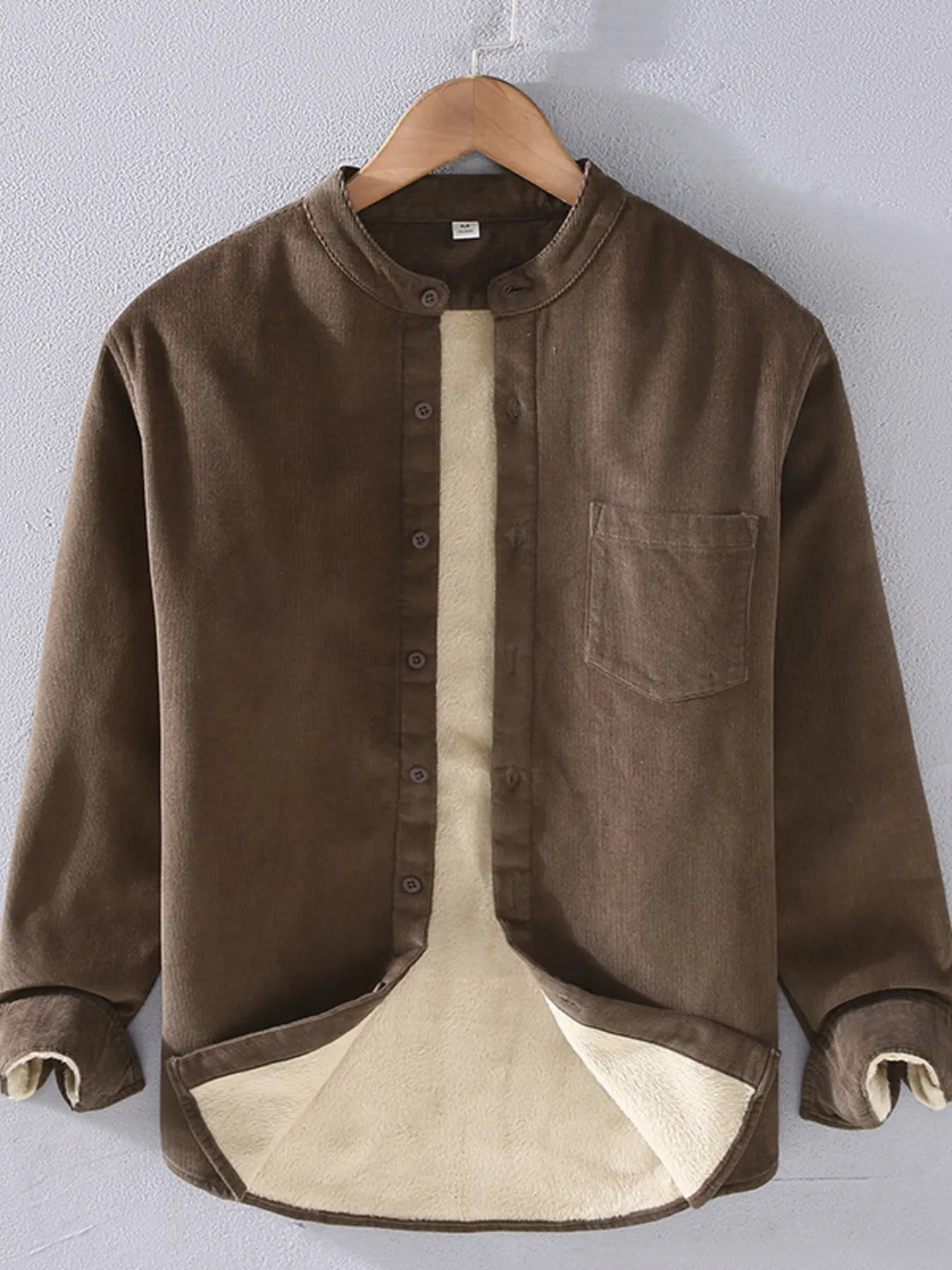 Men's Plus Size Button Up Long Sleeve Shirt - cas7m