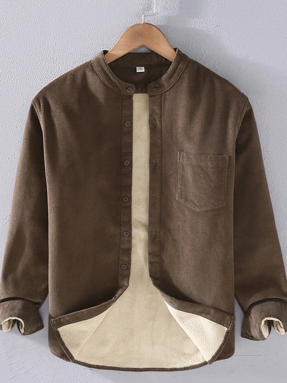 Men's Plus Size Button Up Long Sleeve Shirt - cas7m