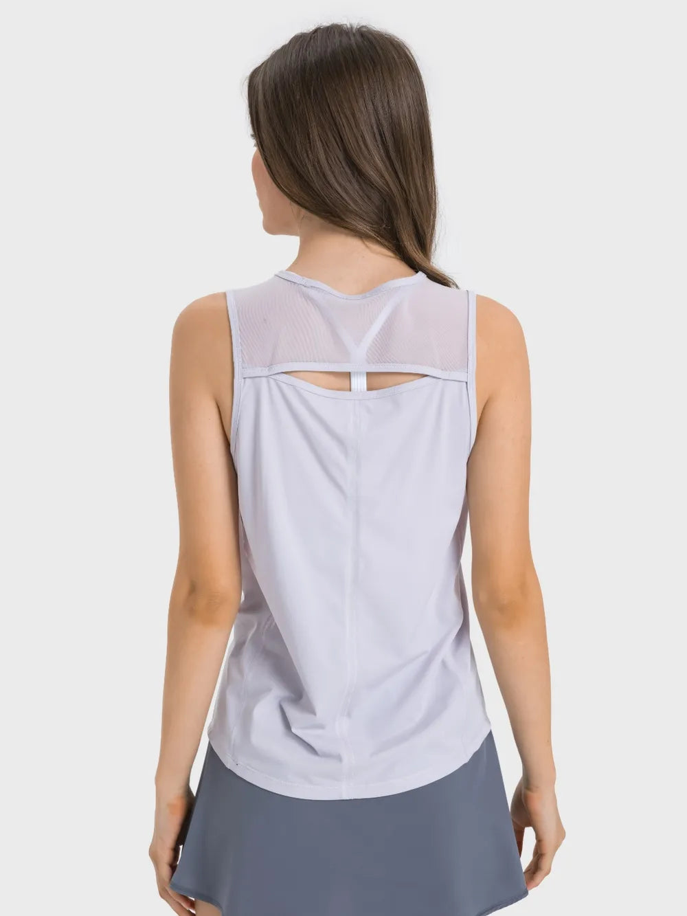 Millennia Cutout Back Round Neck Active Tank - cas7m