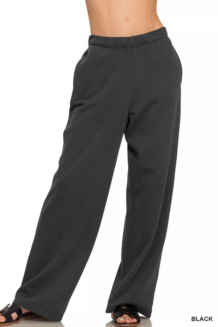 Zenana Fleece Sweatpant with Pockets - cas7m