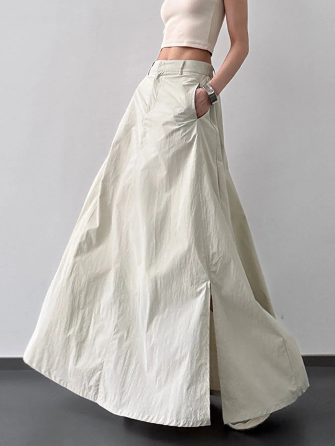 High Waist Slit Maxi Skirt - cas7m