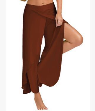 Wide Leg Split Harem Pants - cas7m