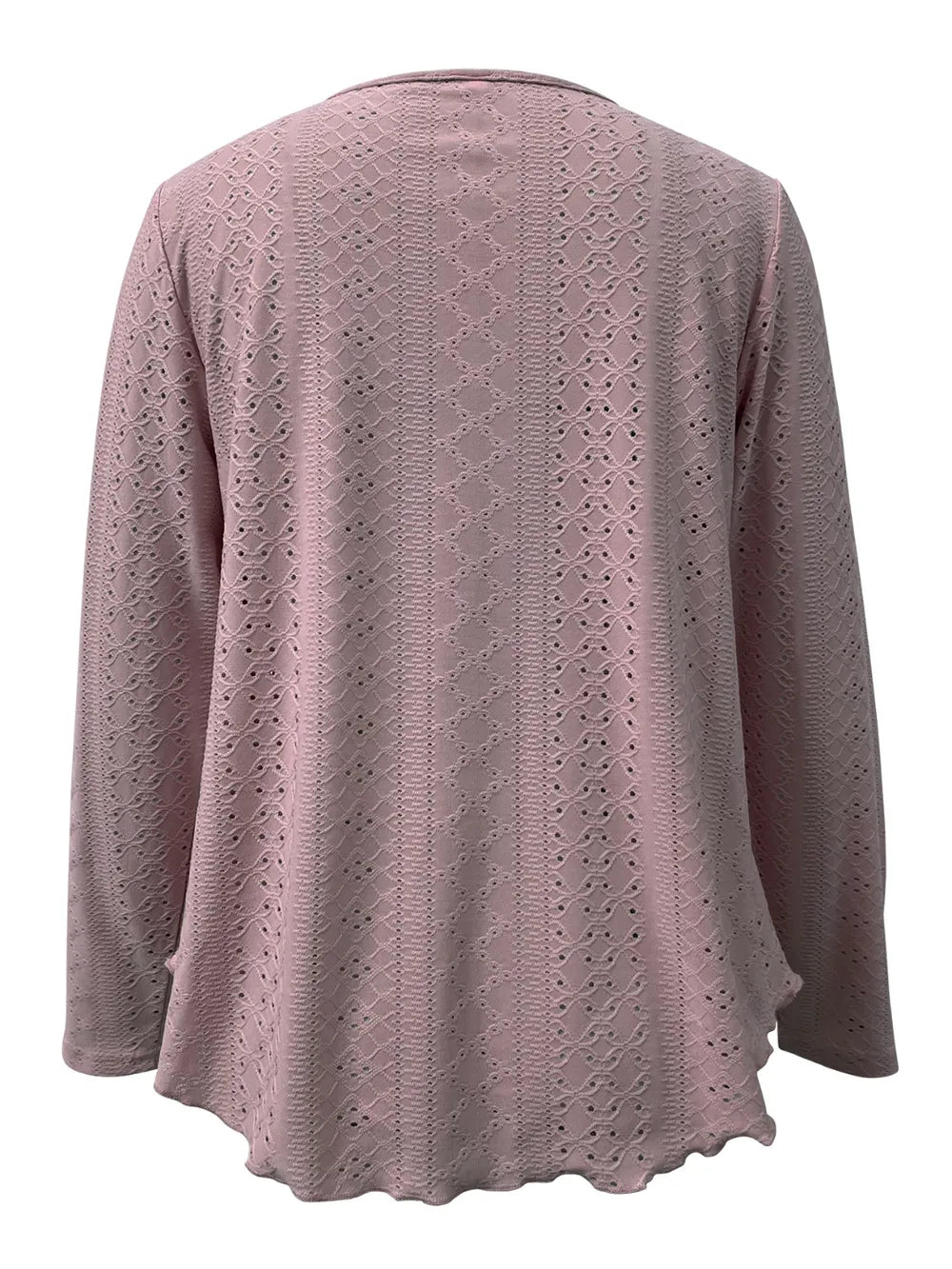 Eyelet Long Sleeve Blouse - cas7m