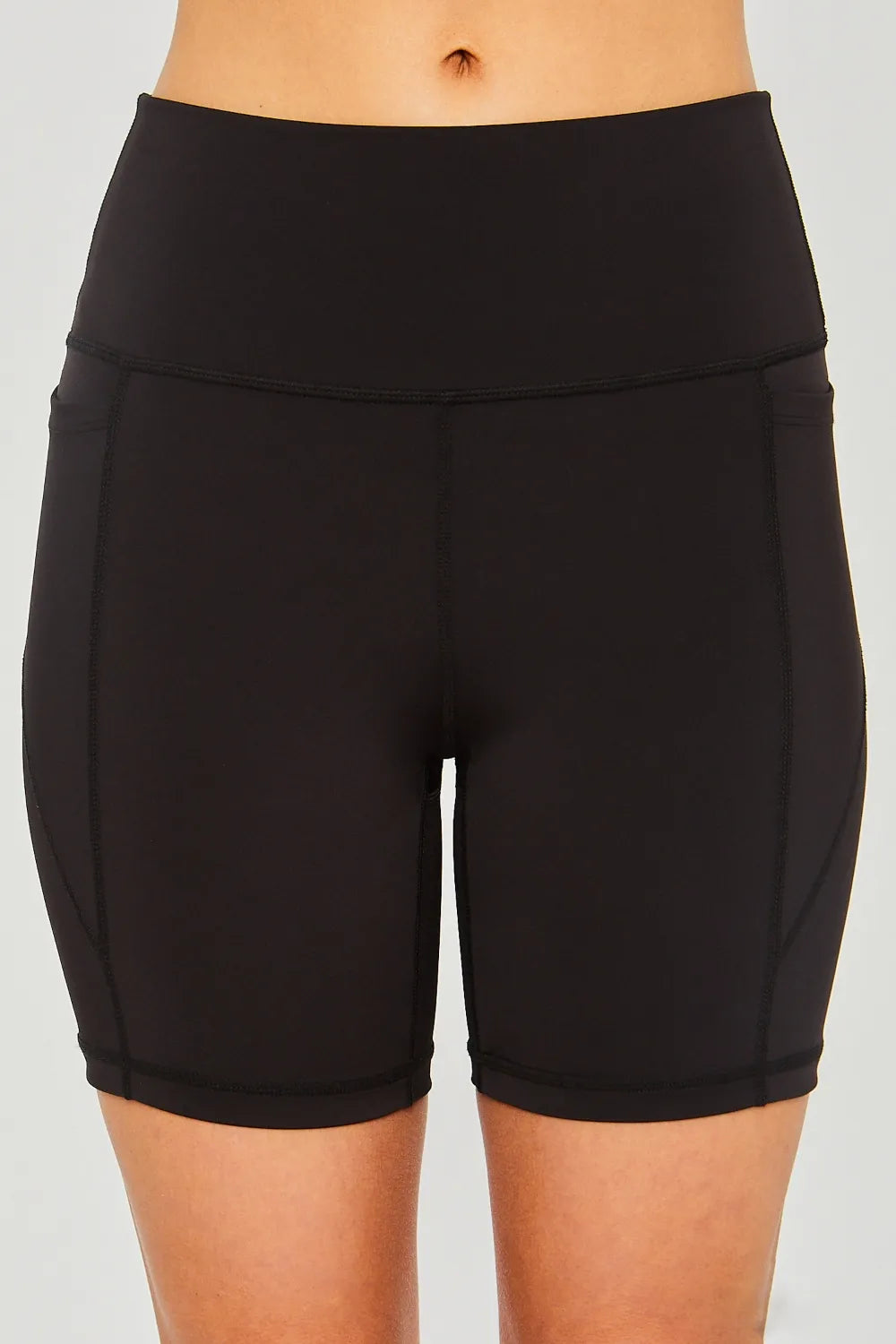 Love Tree High Waist Seam Detail Active Shorts - cas7m
