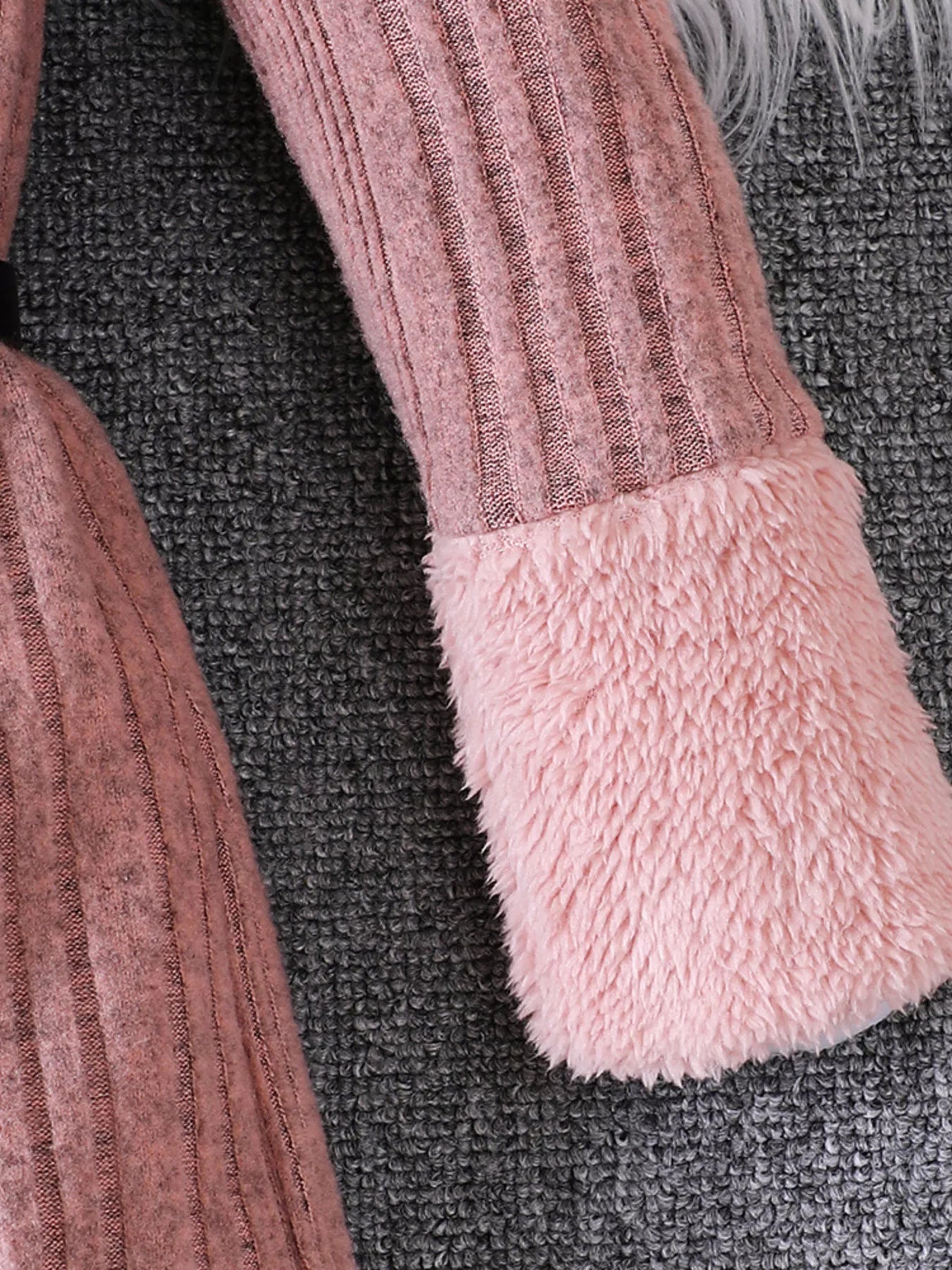 Children's Ribbed Knit Long Sleeve Dress - cas7m