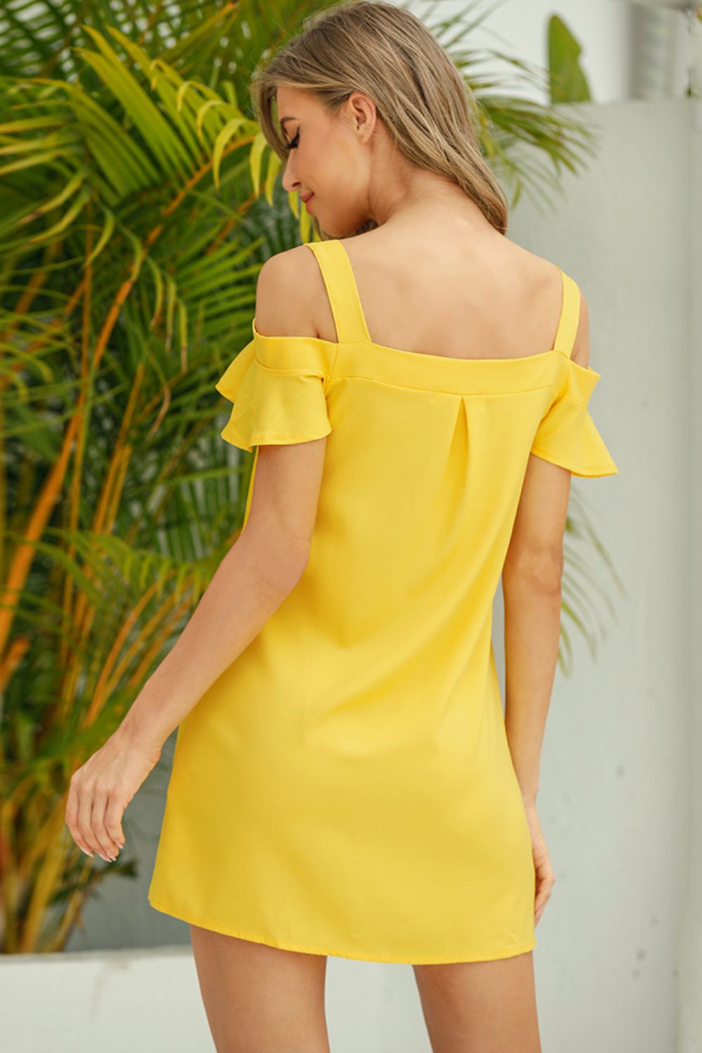 Cold-Shoulder Mini Dress - cas7m