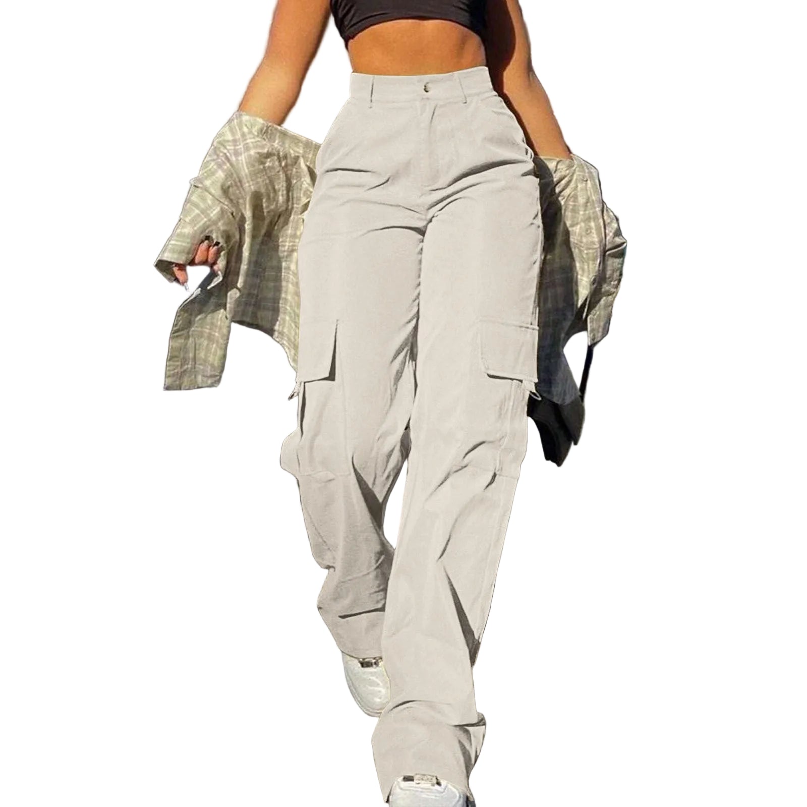 Multi-Pocket Workwear Straight-leg Trousers - cas7m