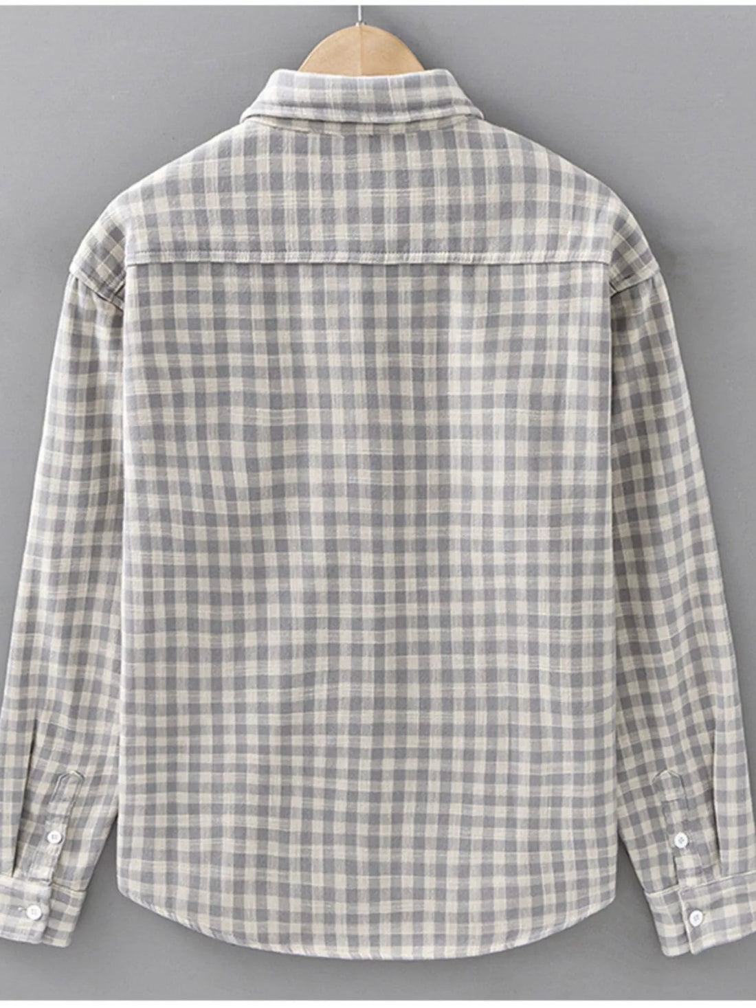 Men's Plus Size Plaid Casual Long Sleeve Shirt - cas7m
