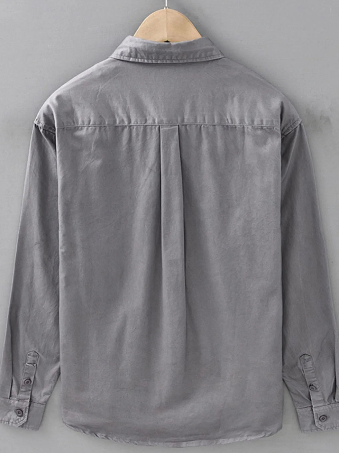 Men's Plus Size Button Up Long Sleeve Shirt - cas7m