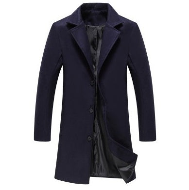 Autumn And Winter New Mens Solid Color Casual Business Woolen Coats - cas7m