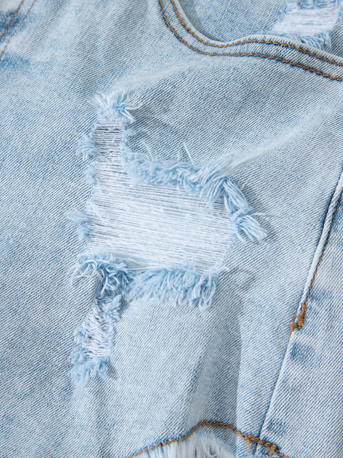 High Rise Distressed Raw Hem Denim Shorts - cas7m