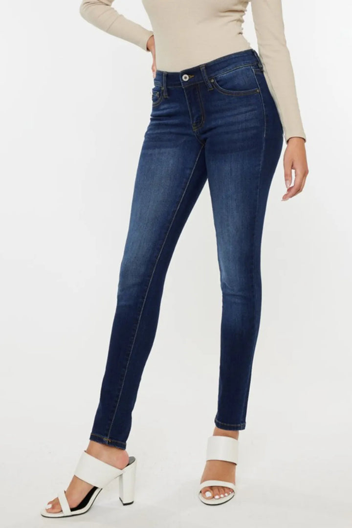 Kancan Mid Rise Gradient Skinny Jeans - cas7m
