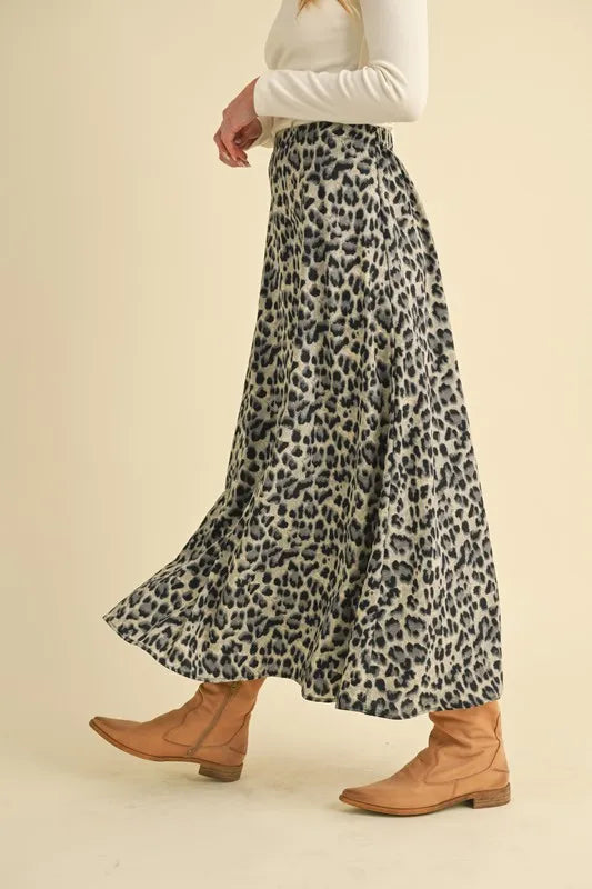 Aemi+Co Leopard Midi Skirt - cas7m