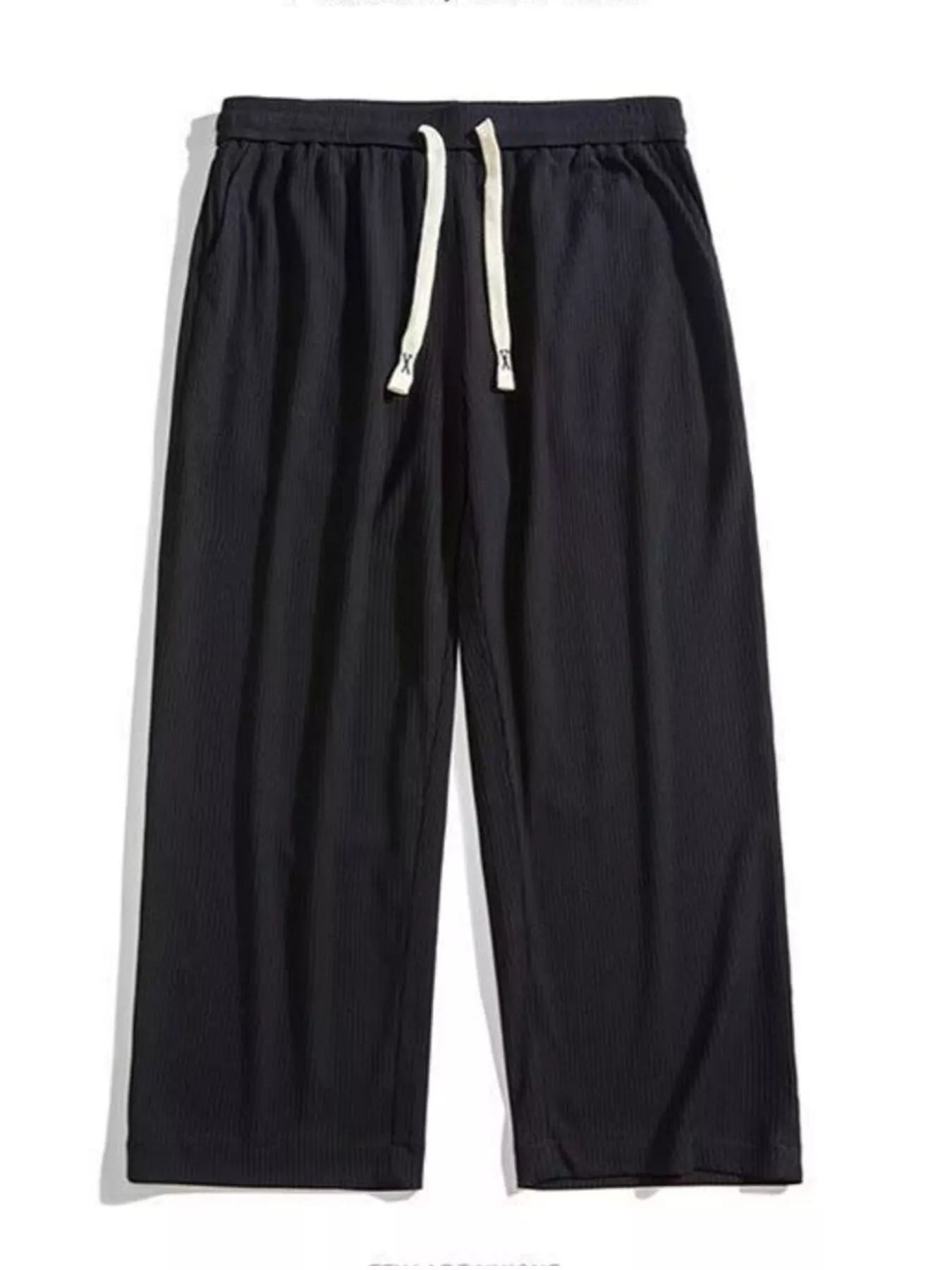 Men's Plus Size Casual Drawstring Wide Leg Pants - cas7m