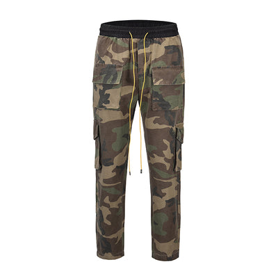 Camouflage Multi-Pocket Straight Cargo Pants