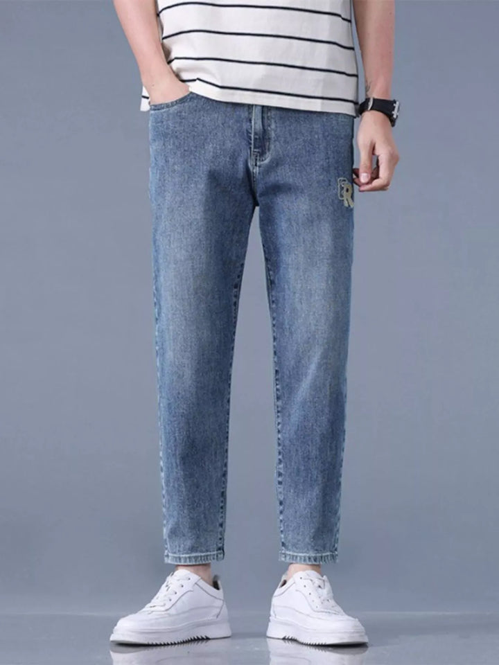 Men's Straight-Leg Wash Jeans - cas7m