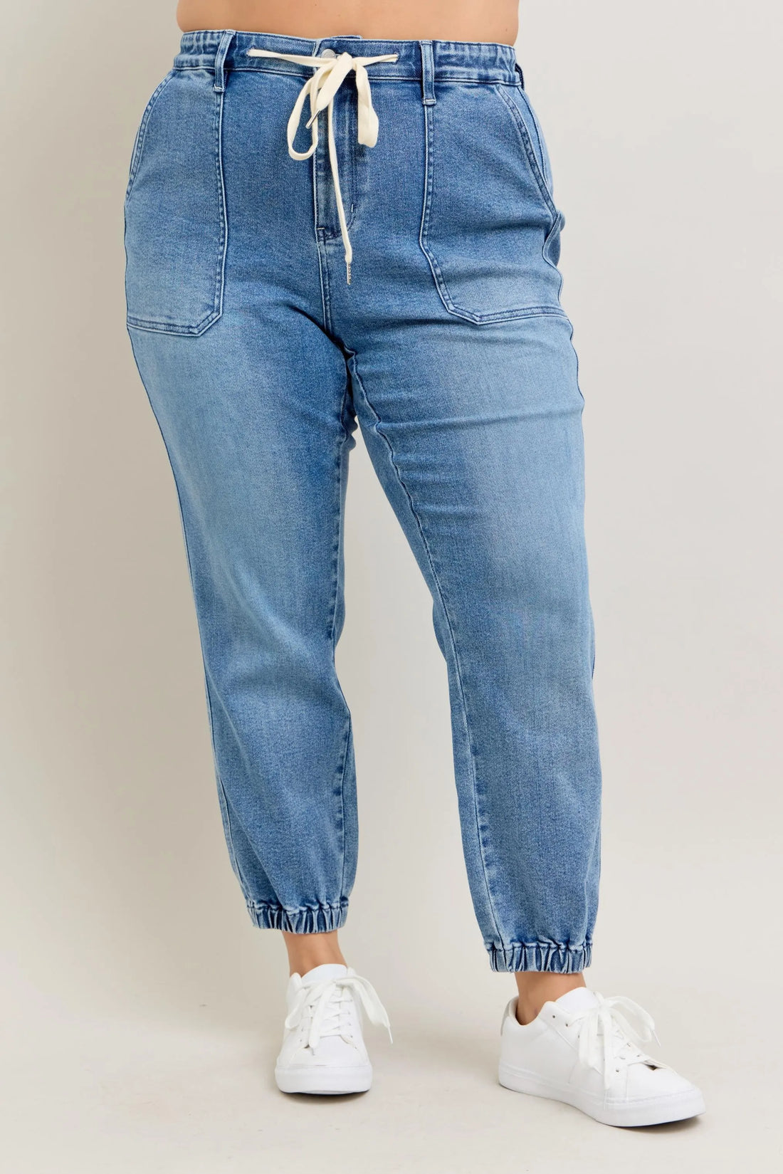 Judy Blue Full Size High Waist Denim Jogger Plus Size - cas7m