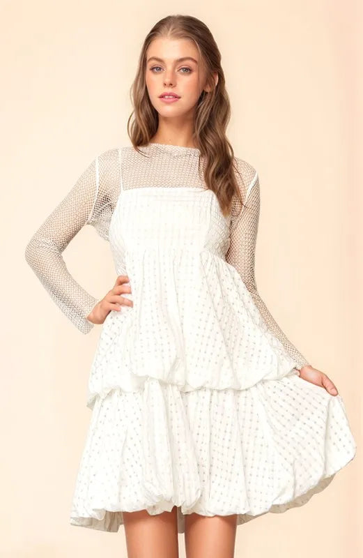 Davi & Dani Checker Print Side Pockets Textured Mini Dress - cas7m