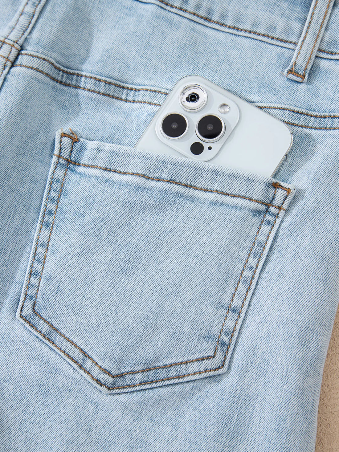 High Rise Distressed Raw Hem Denim Shorts - cas7m