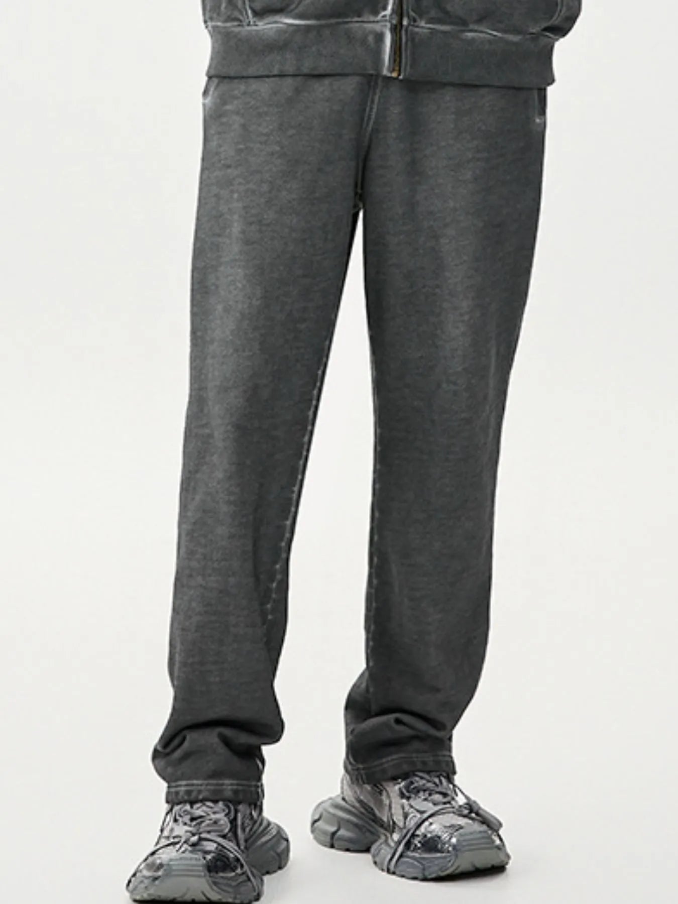Men's Drawstring Washed Straight Sweatpants - cas7m