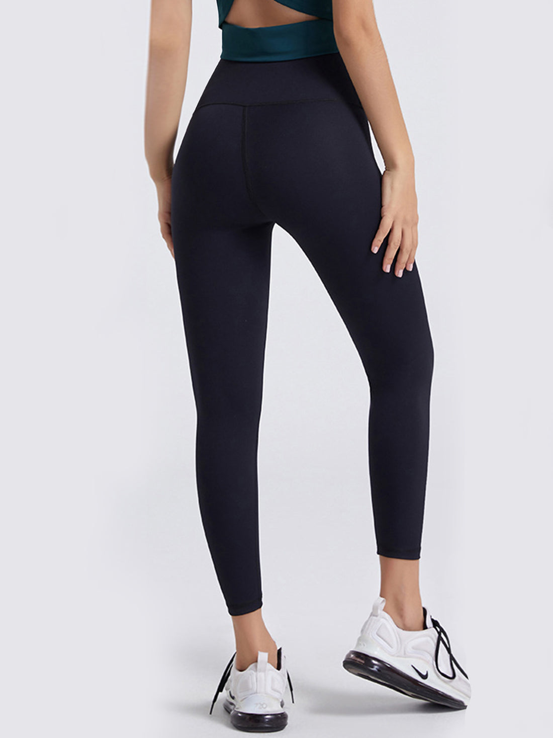 Wide Waistband Sports Leggings - cas7m