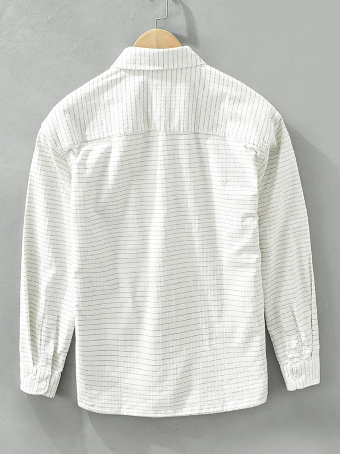 Men's Plus Size Button Up Long Sleeve Shirt - cas7m