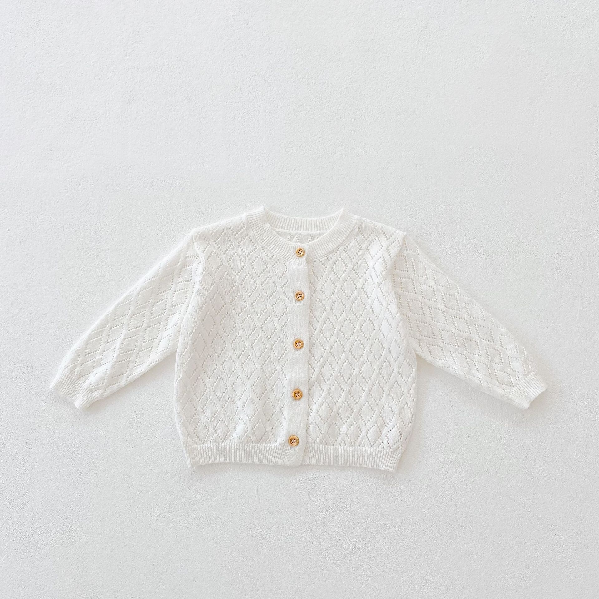 New Sweet Rhombus Hollow Long Sleeve Small Jacket - cas7m