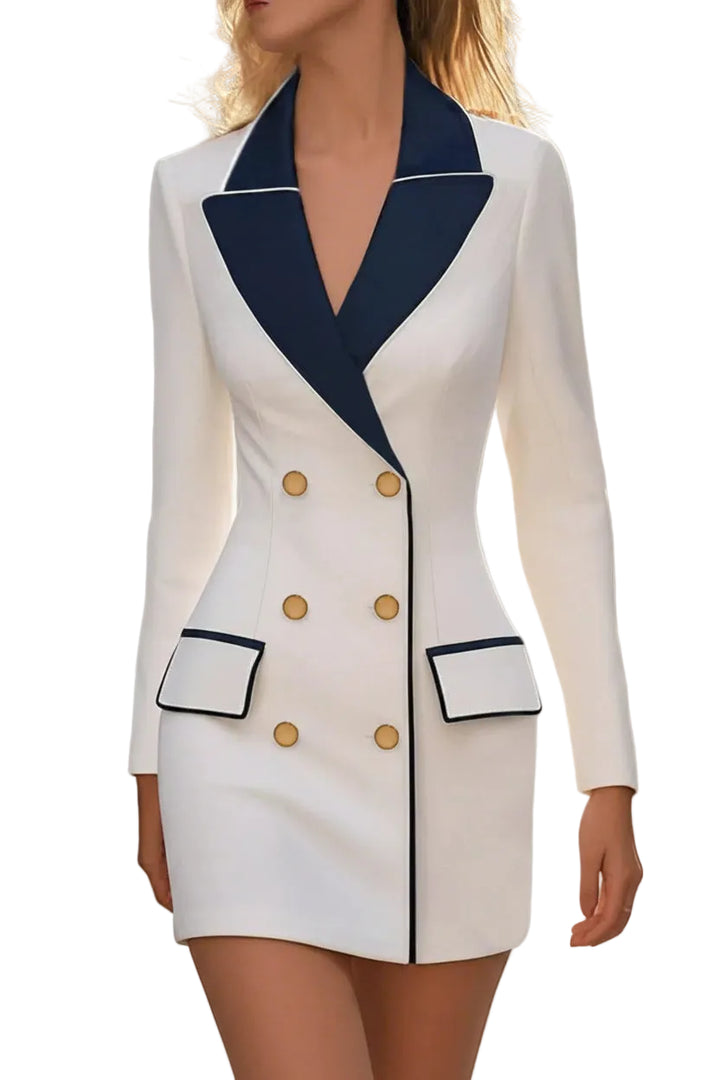 Double-Breasted Blazer Dress - cas7m