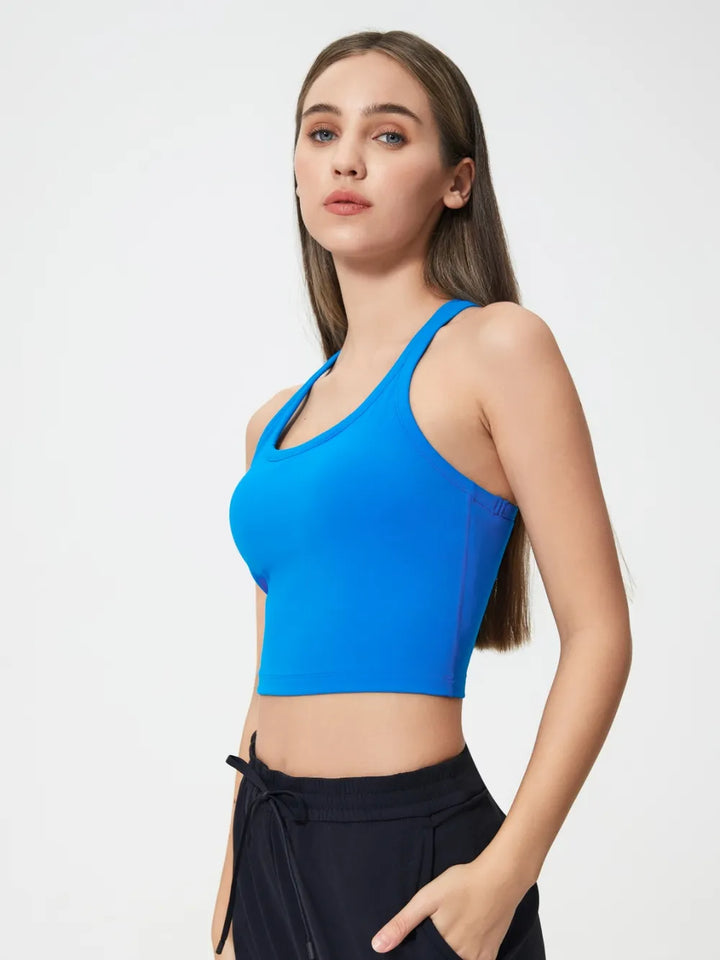 Millennia Scoop Neck Active Tank with Detachable Chest Pads - cas7m