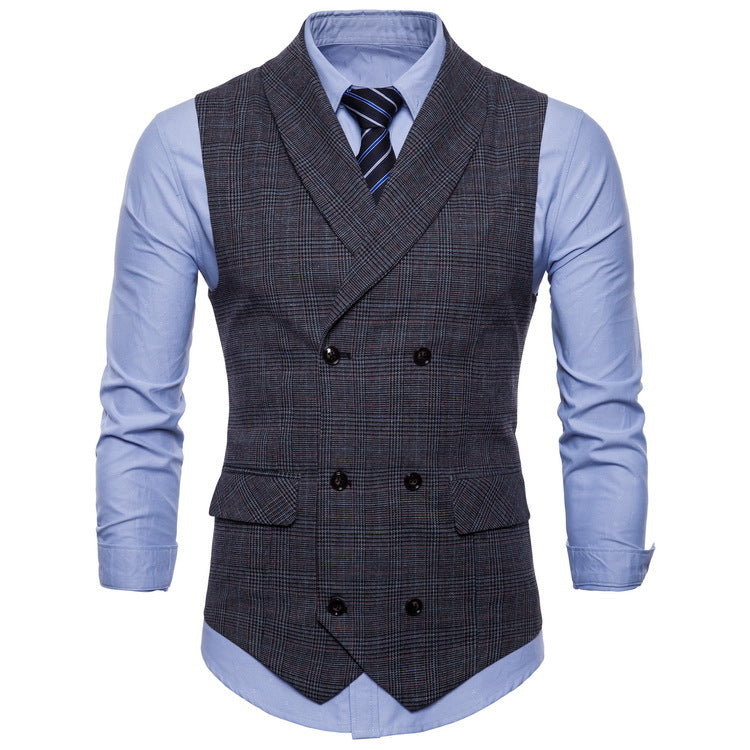 Check lapel vest vest - cas7m