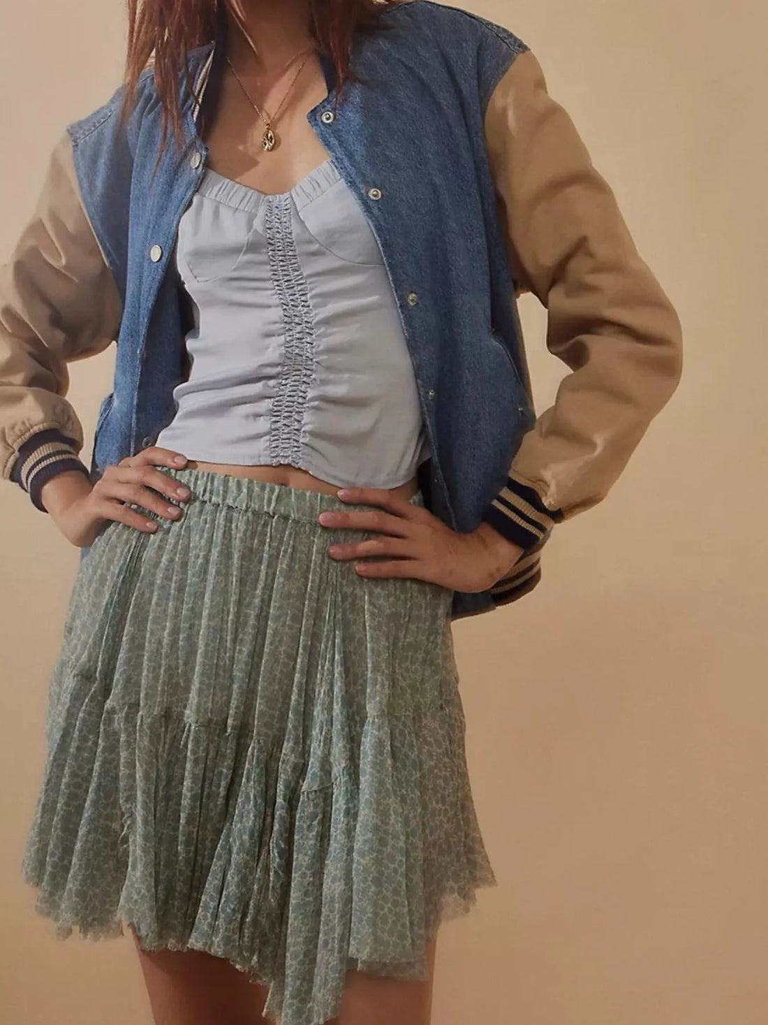 Floral Print Mini Skirt - cas7m