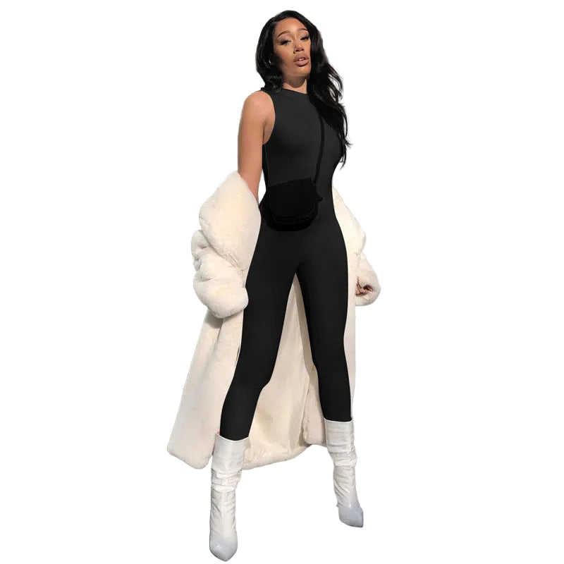 Sleeveless fitness sports jumpsuit women - cas7m