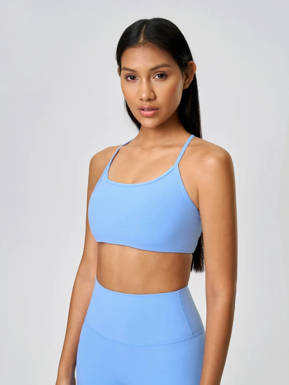 Millennia Crisscross Back Scoop Neck Active Cami with Detachable Chest Pads - cas7m