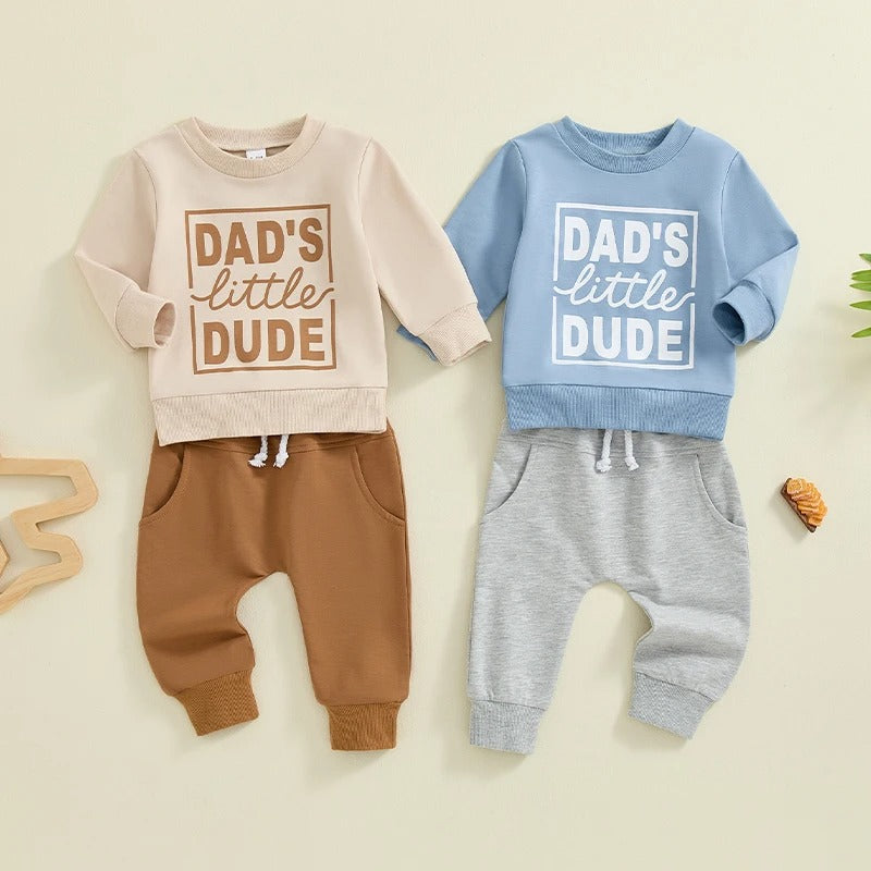 Children's Printing Letter Pullover Sweatshirt Suit - cas7m