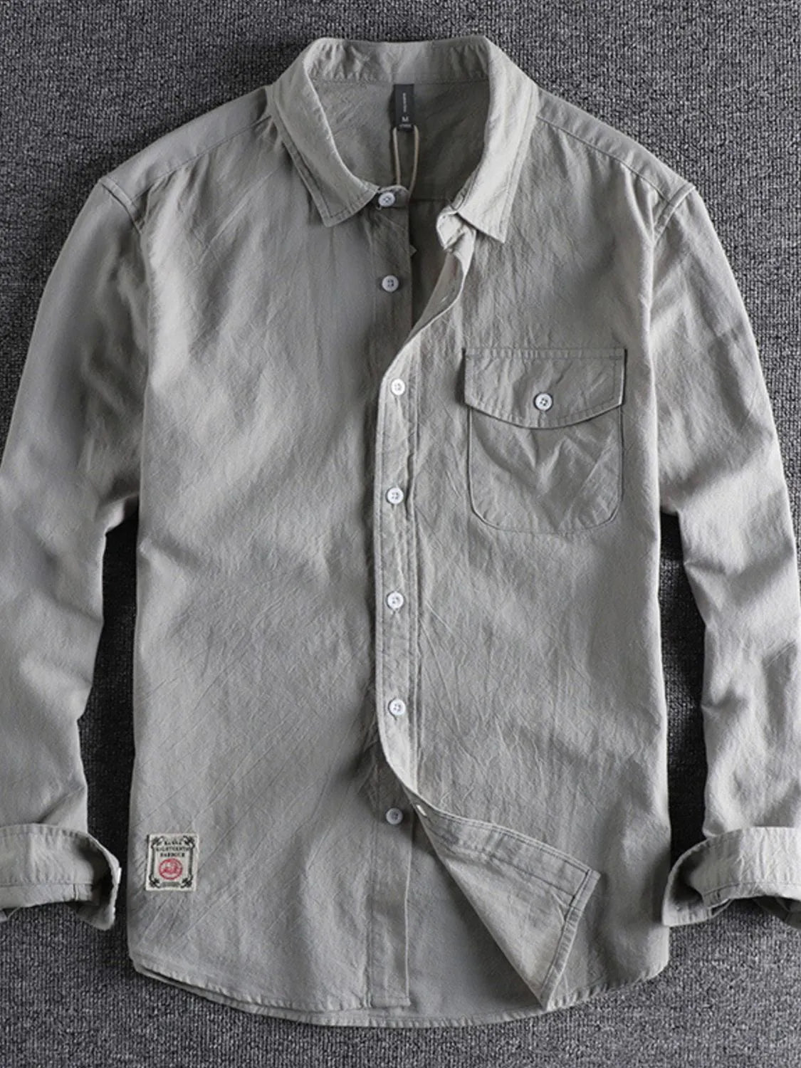 Men's Plus Size Button Down Long Sleeve Shirt - cas7m
