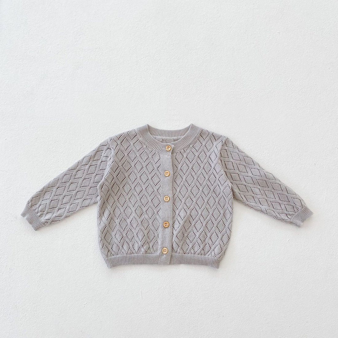 New Sweet Rhombus Hollow Long Sleeve Small Jacket - cas7m