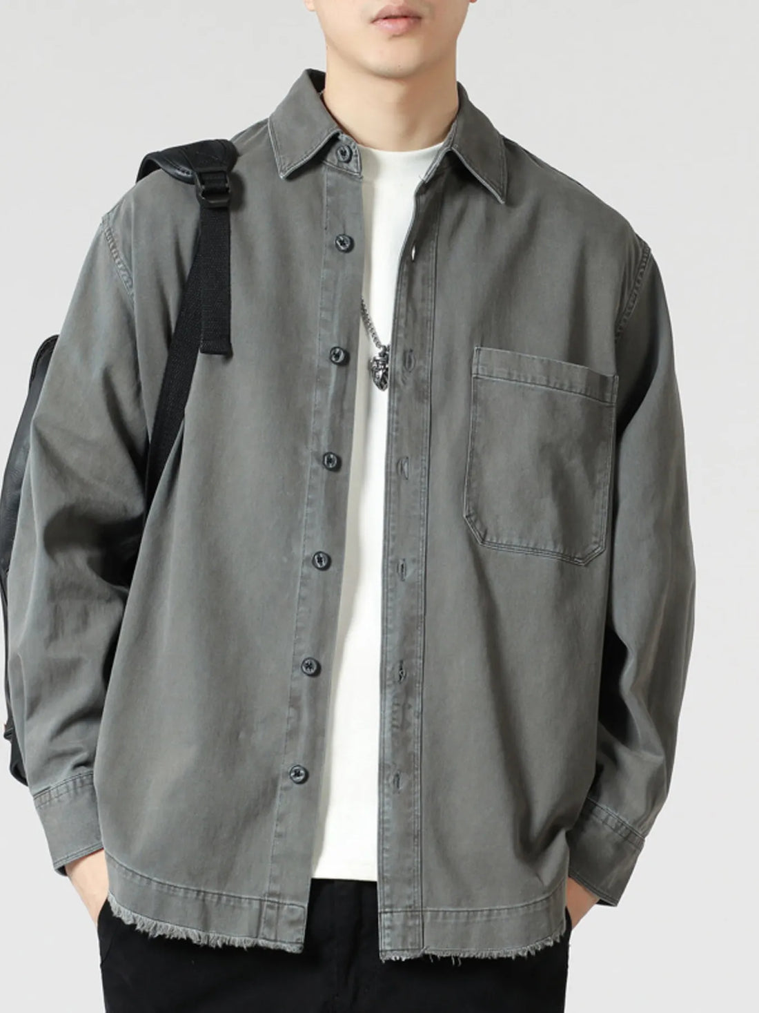Men's Button Up Long Sleeve Shirt - cas7m