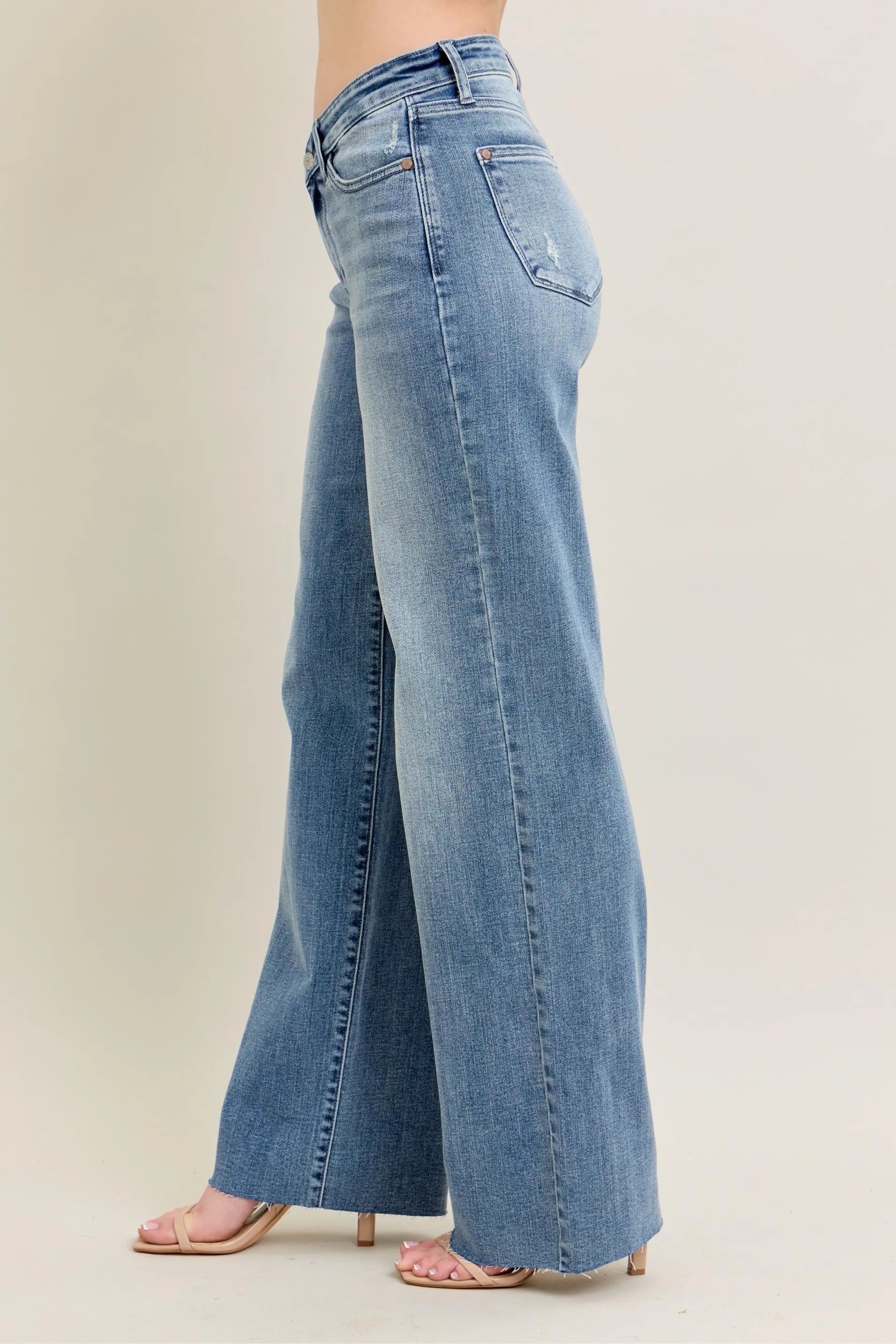 Judy Blue Full Size V - Front Baggy Jeans Plus Size - cas7m