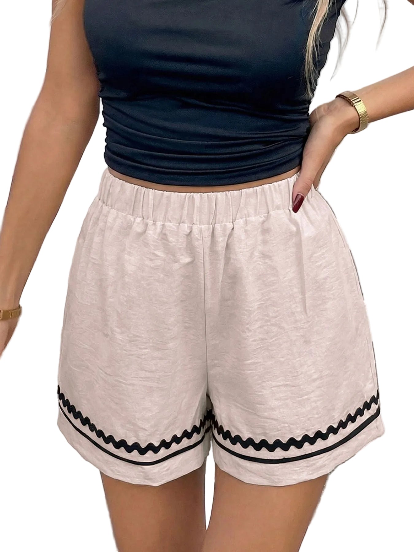 Comfy Viscose Blend Drawstring Shorts - Easy Care Machine Washable - cas7m