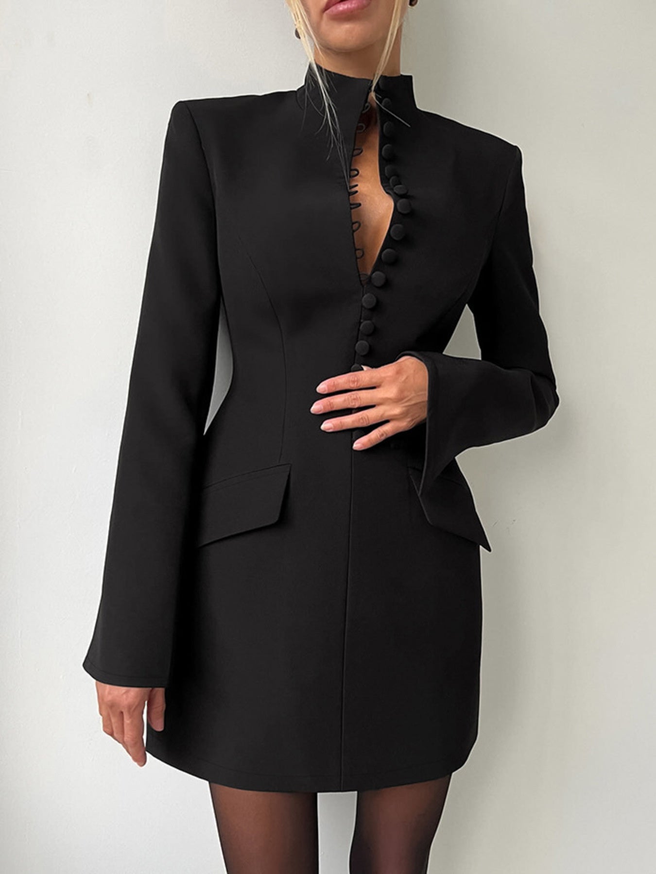 Button-Down Blazer Dress - cas7m