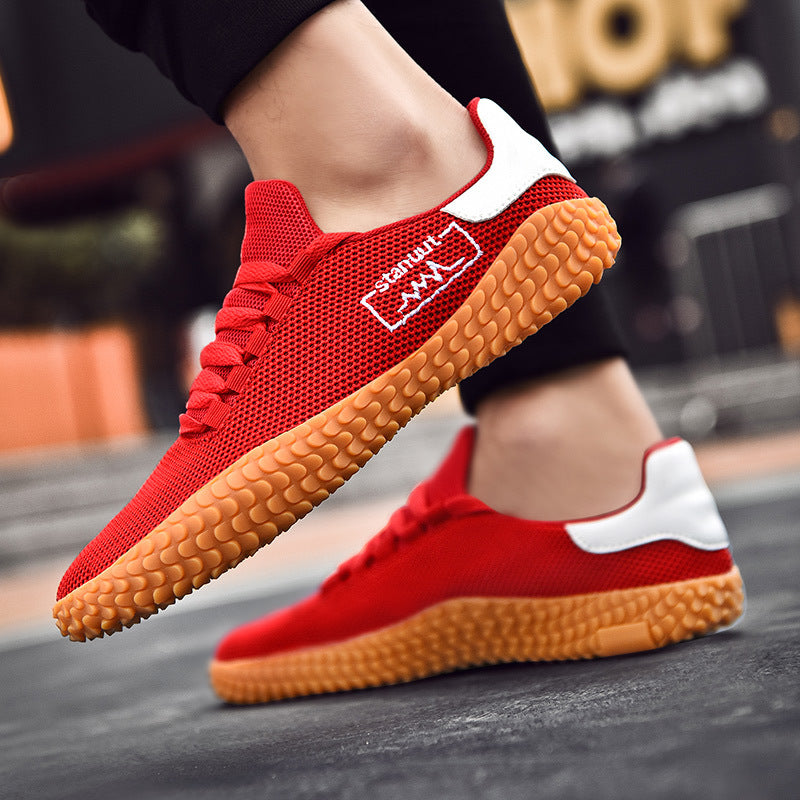 Spring and Summer Flying Woven Casual Shoes Large Men's Shoes Beathable Korean Forrest Gump Sneakers - cas7m