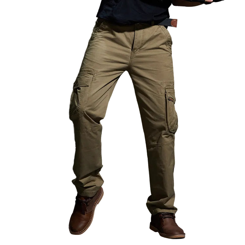 Youthful Mid-Waist Cotton Khaki Pants for Men - Various Colors - cas7m
