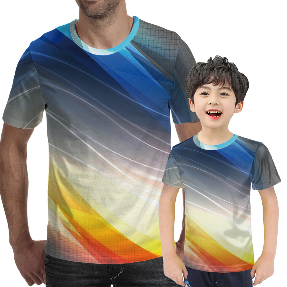 Trend 3D Printed Loose Collarless T-Shirt - cas7m