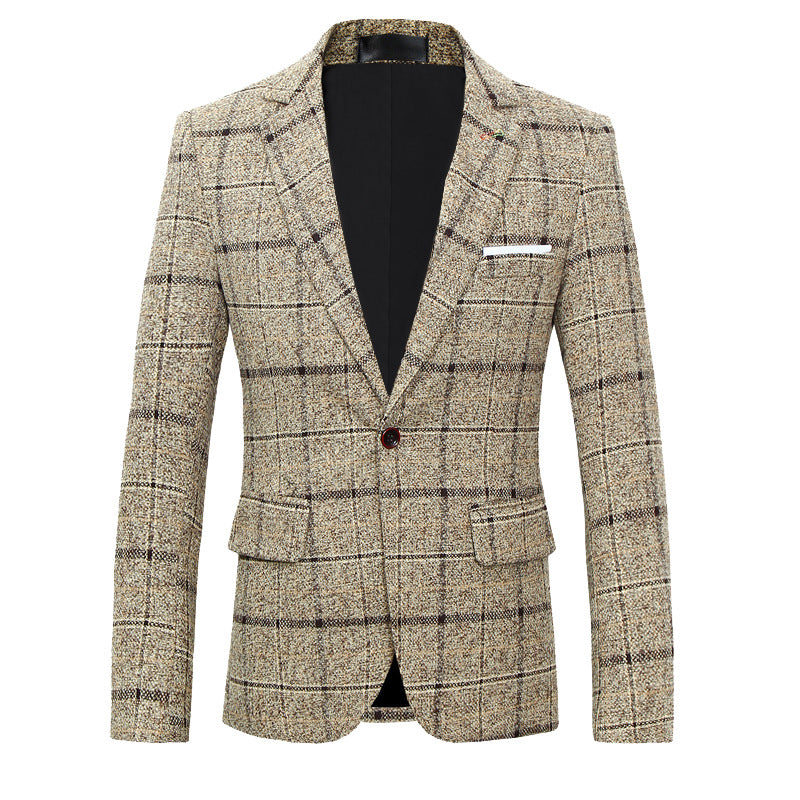 Men's Suits, Coats, Dresses, Slim-fitting Plaid Suits - cas7m