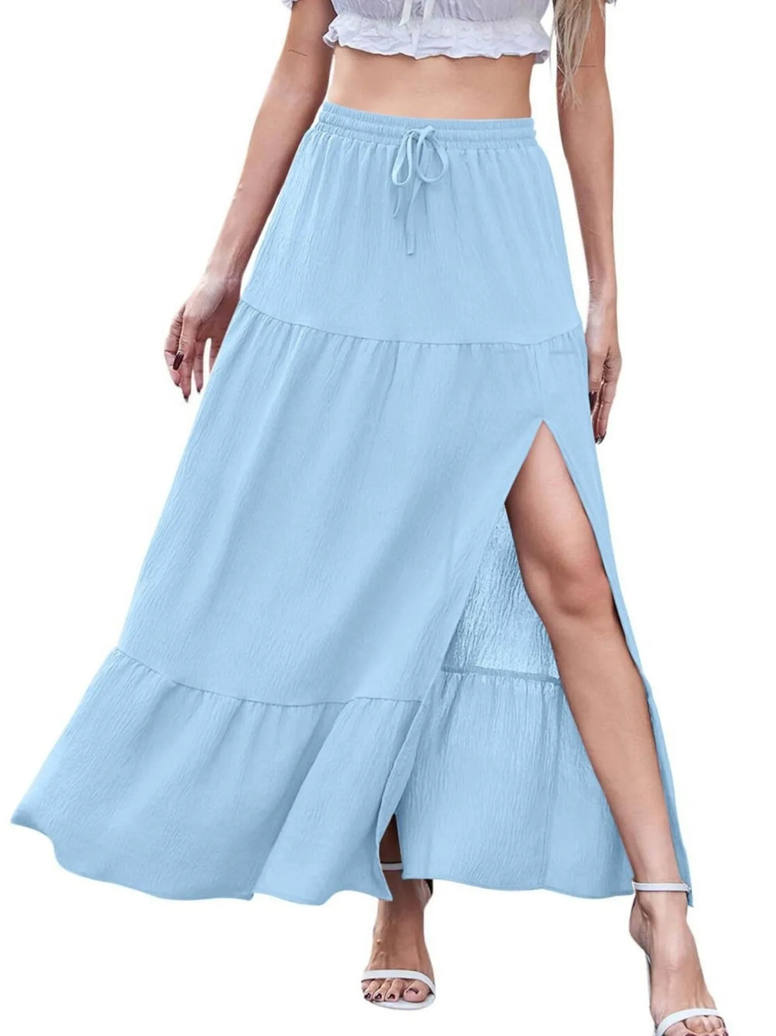 Full Size Slit Maxi Skirt Plus Size - cas7m